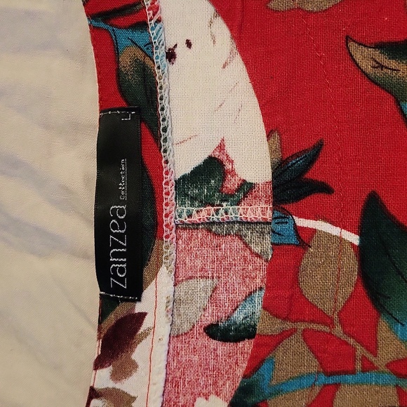 Zanzea Red Floral Minidress, size L - Picture 3 of 5